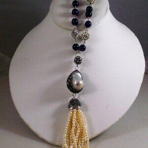 Blue Lapis Asymmetrical Necklace